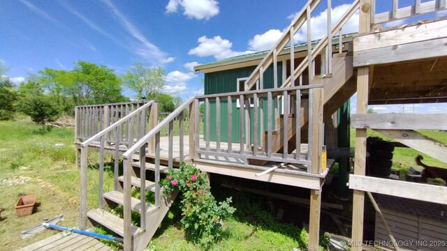 21316 County Road 502, Colcord, OK 74338 - wooden terrace with stairway
