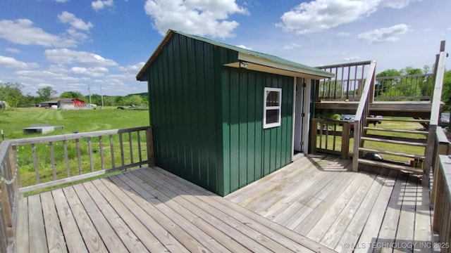 21316 County Road 502, Colcord, OK 74338 - deck featuring a yard and an outdoor structure