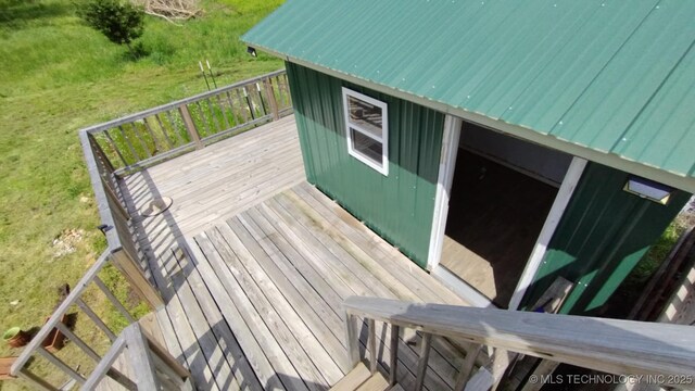21316 County Road 502, Colcord, OK 74338 - wooden terrace with a lawn