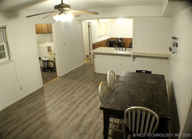 107 S 10th, Davis, OK 73030 - dining area with ceiling fan and wood finished floors