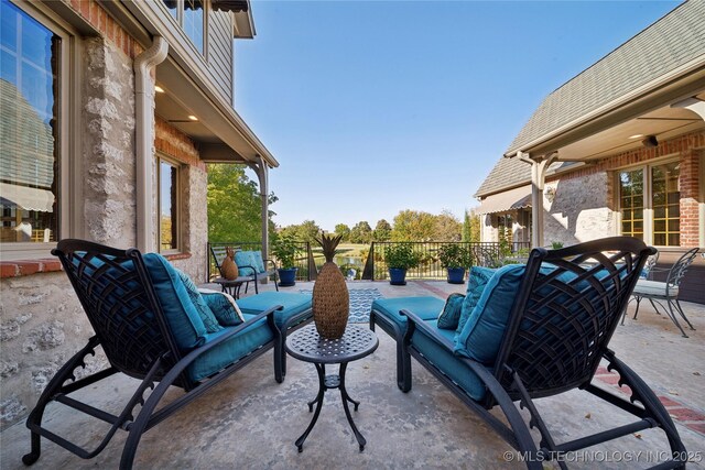 5263 Oak Leaf Dr, Tulsa, OK 74131 - view of patio / terrace with an outdoor living space