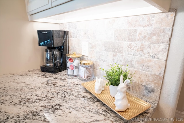 kitchen view of light stone counters