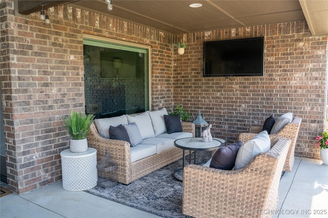 view of patio / terrace featuring an outdoor hangout area