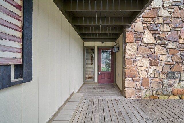 1405 W Huntsville St, Broken Arrow, OK 74011 - property entrance featuring stone siding