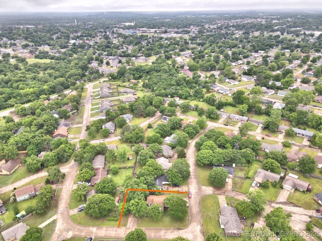 aerial view of residential area featuring property boundaries highlighted