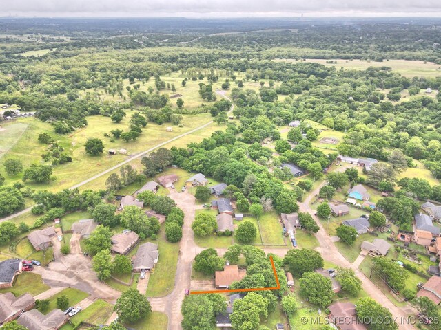 aerial perspective of suburban area featuring property boundaries highlighted