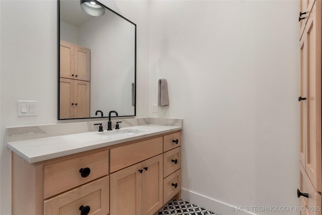 6038 E 119th Pl, Tulsa, OK 74137 - bathroom with vanity and baseboards