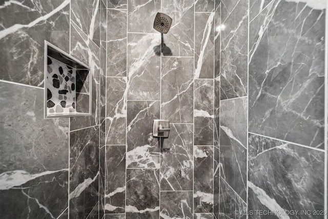 detailed view of tiled shower