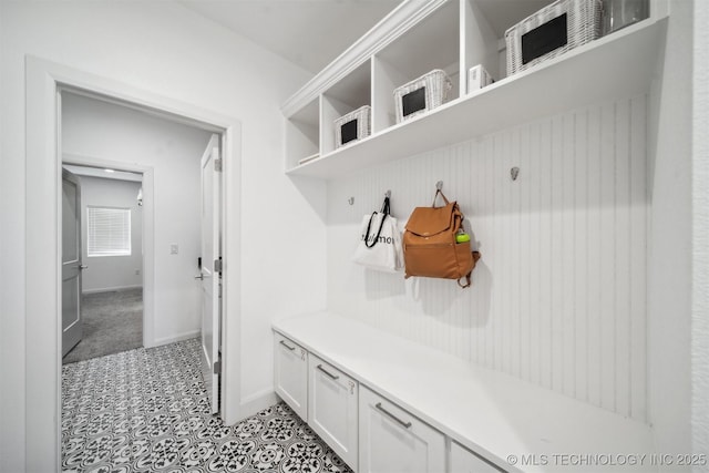 mudroom with baseboards