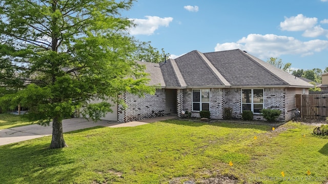 4719 S 194th E Ave, Broken Arrow, OK 74014 - view of front of house with an attached garage, brick siding, concrete driveway, and roof with shingles