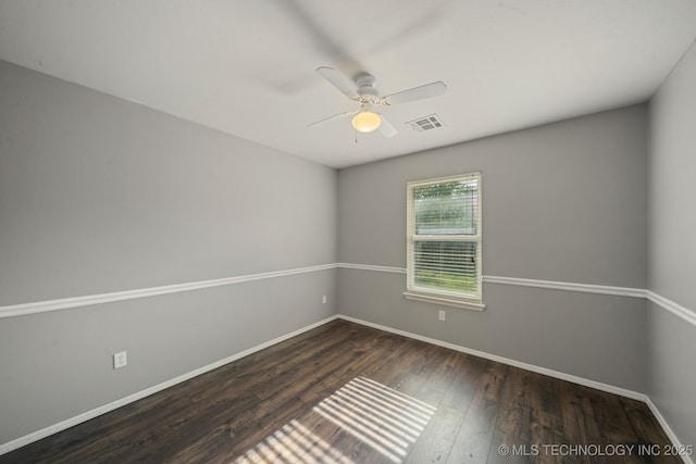 4719 S 194th E Ave, Broken Arrow, OK 74014 - unfurnished room with a ceiling fan, baseboards, and dark wood-type flooring
