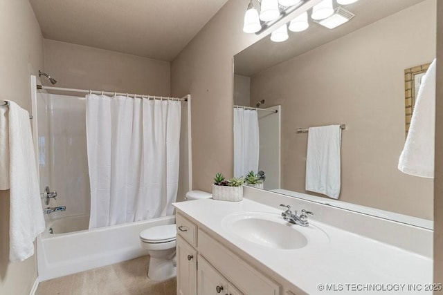8531 S 70th E Ave, Tulsa, OK 74133 - full bathroom with shower / bath combo with shower curtain, vanity, toilet, and a chandelier