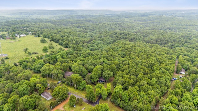 6019 E 620th Rd W, Locust Grove, OK 74352 - aerial view of a heavily wooded area