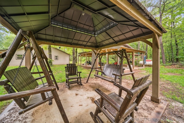 6019 E 620th Rd W, Locust Grove, OK 74352 - view of patio / terrace with a gazebo