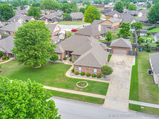 aerial view of residential area