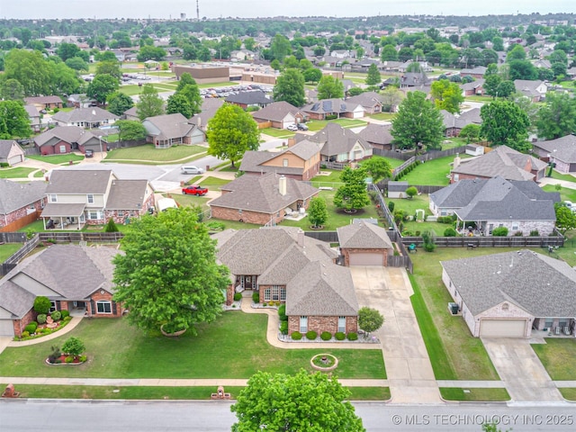 aerial view of residential area