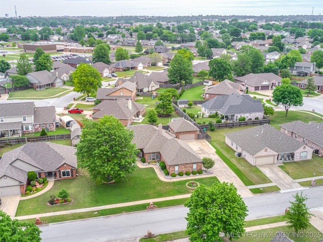 aerial view of residential area