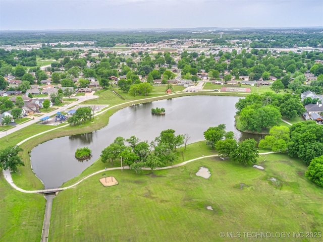 drone / aerial view of a large body of water