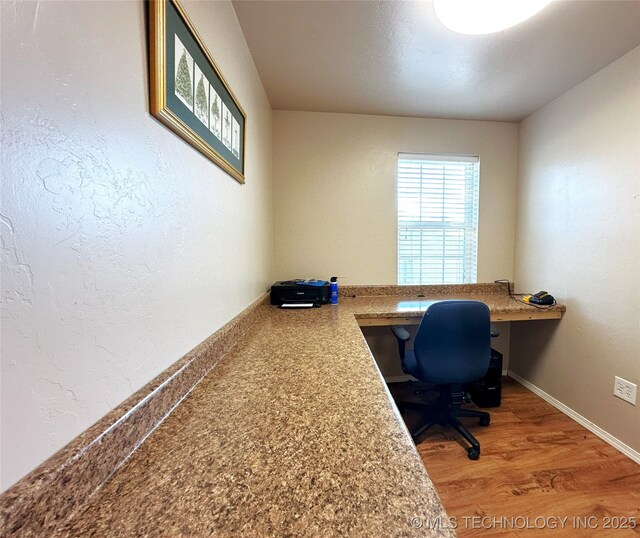 114537 Spring Creek Rd, Eufaula, OK 74432 - office featuring built in study area and wood finished floors