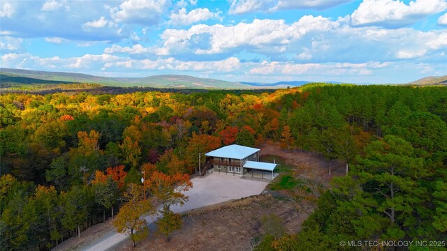 174550 N 4430th Rd N, Nashoba, OK 74558 - view from above of property with a forest and a mountain backdrop