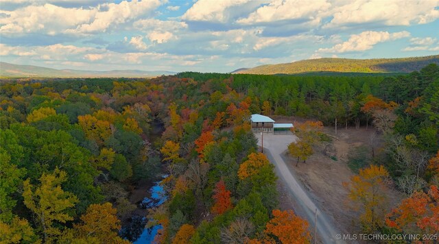 174550 N 4430th Rd N, Nashoba, OK 74558 - drone / aerial view of a forest and a mountain backdrop