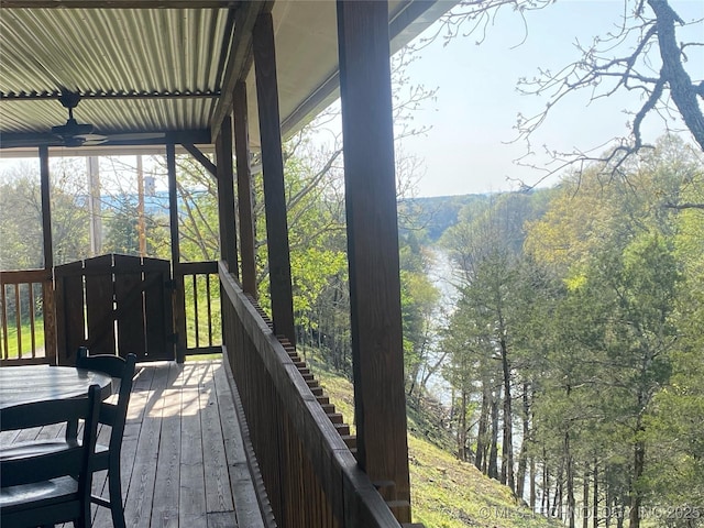174550 N 4430th Rd N, Nashoba, OK 74558 - wooden deck with ceiling fan