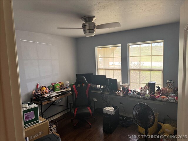 4715 Travertine, Ardmore, OK 73401 - office space with wood finished floors and ceiling fan