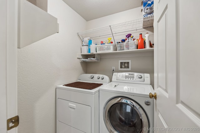 laundry area featuring washing machine and clothes dryer