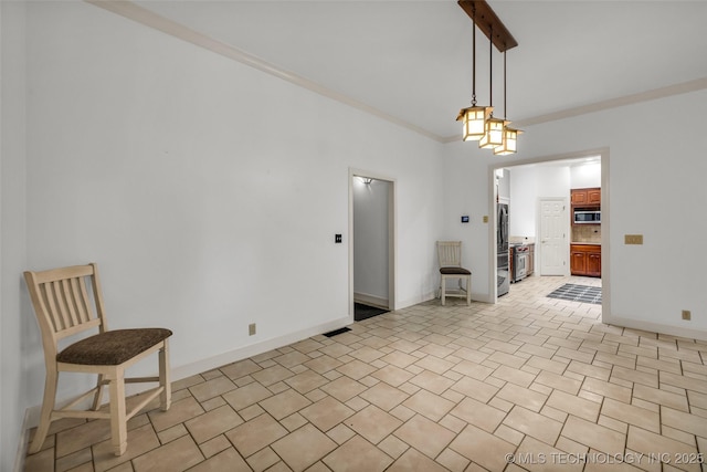 9304 E 113th St S, Bixby, OK 74008 - spare room featuring baseboards and ornamental molding