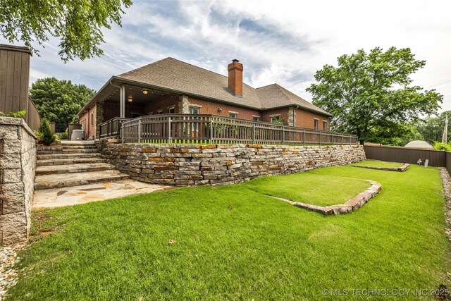 9304 E 113th St S, Bixby, OK 74008 - back of property featuring brick siding and a chimney