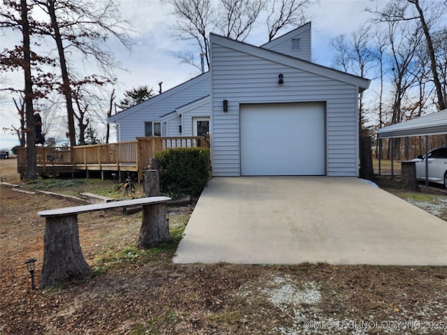 14360 County Road 3505th Loop, Ada, OK 74820 - view of side of home with driveway and a wooden deck
