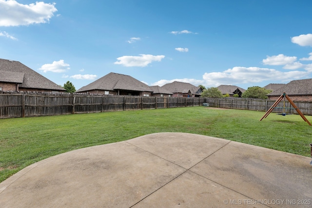 9401 N 95th E Pl, Owasso, OK 74055 - view of yard with a patio, a playground, and a residential view