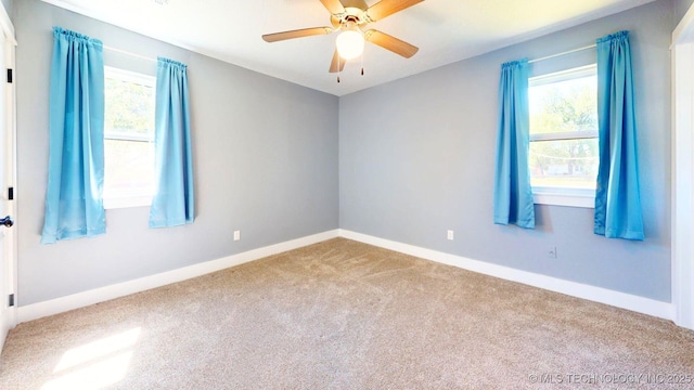 917 Fairway, Sulphur, OK 73086 - unfurnished room featuring carpet floors, baseboards, and ceiling fan