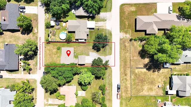 917 Fairway, Sulphur, OK 73086 - aerial view of residential area featuring property boundaries highlighted