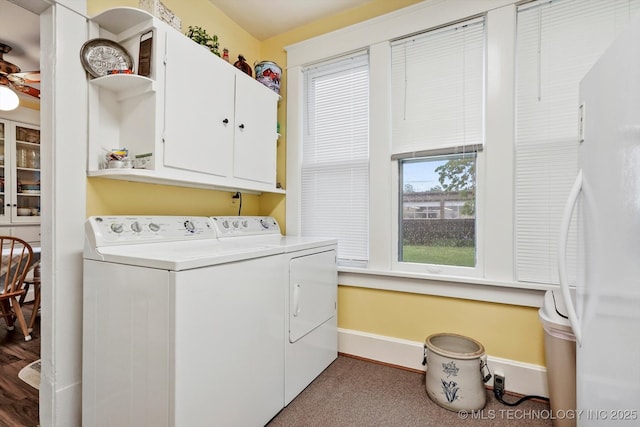 1032 E Mcleod Ave, Sapulpa, OK 74066 - laundry area with cabinet space and separate washer and dryer