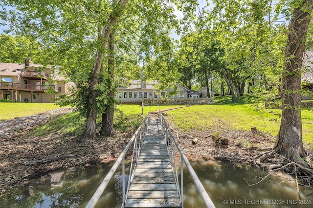 3112 Shore Dr, Grove, OK 74344 - dock with a yard and a water view