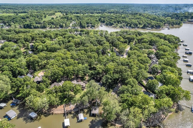 3112 Shore Dr, Grove, OK 74344 - bird's eye view of a forest and a nearby body of water