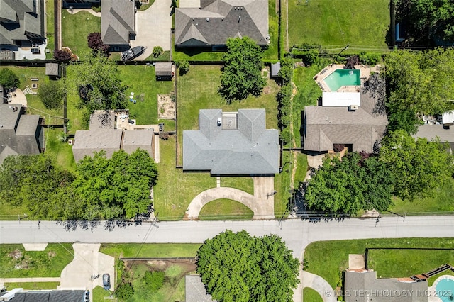 3130 E 47th St, Tulsa, OK 74105 - aerial perspective of suburban area with a pool area
