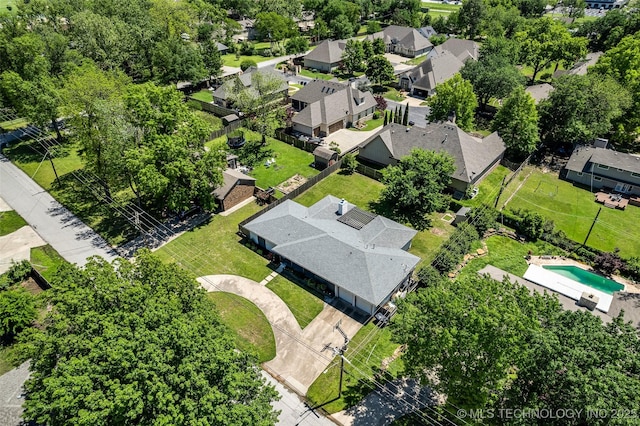 3130 E 47th St, Tulsa, OK 74105 - aerial perspective of suburban area with a pool