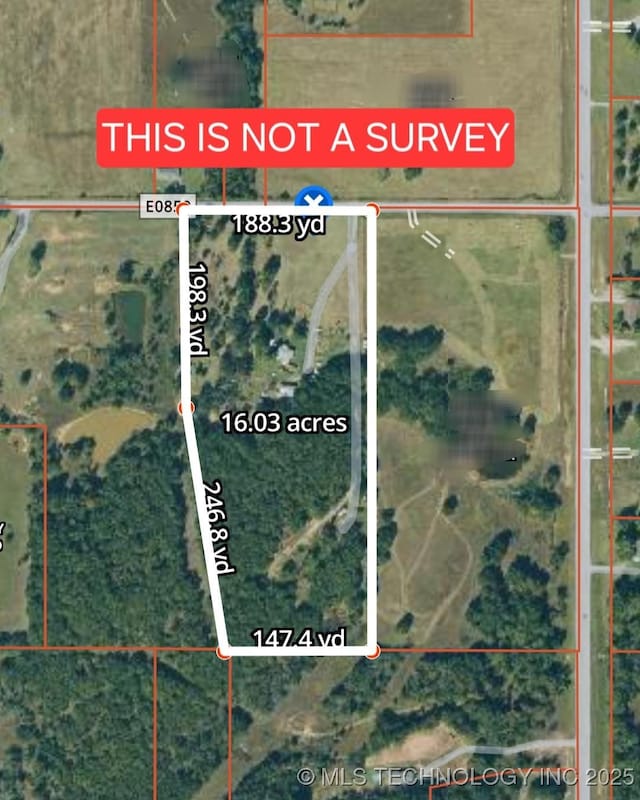 35530 W 261st St, Bristow, OK 74010 - map / location featuring property parcel outlined