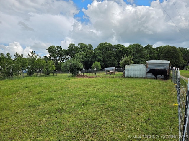35530 W 261st St, Bristow, OK 74010 - view of yard featuring an outbuilding and a storage unit