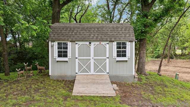 view of shed
