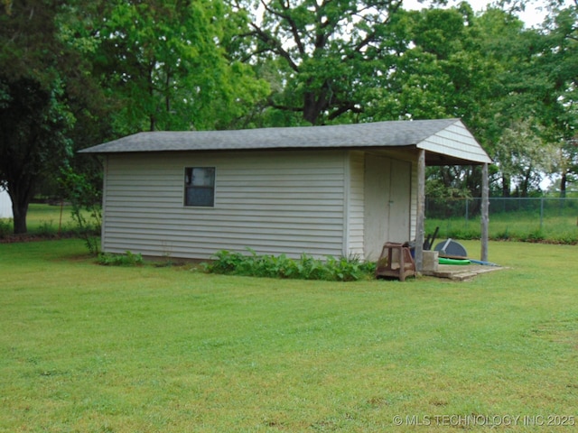 view of shed