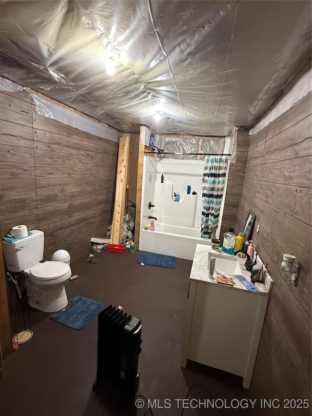 8326 N 496th Rd, Tahlequah, OK 74464 - unfinished basement featuring wood walls and a sink