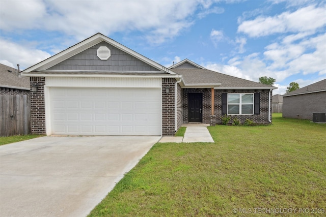 7535 E 158th St S, Bixby, OK 74008 - single story home with brick siding, concrete driveway, an attached garage, and central air condition unit