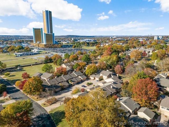 aerial view of residential area