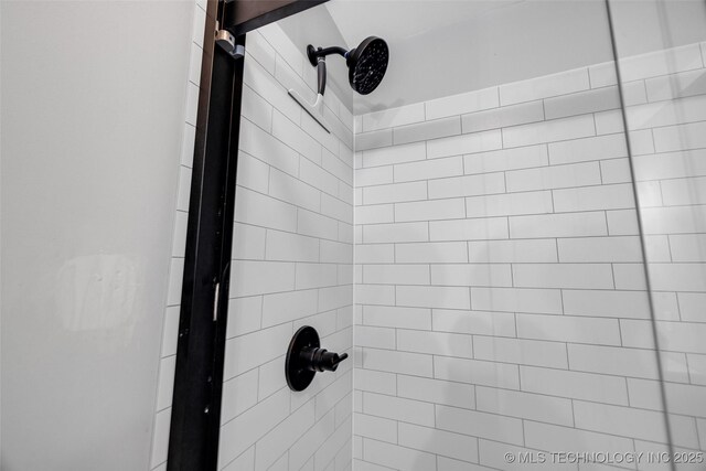 bathroom view of a tile shower