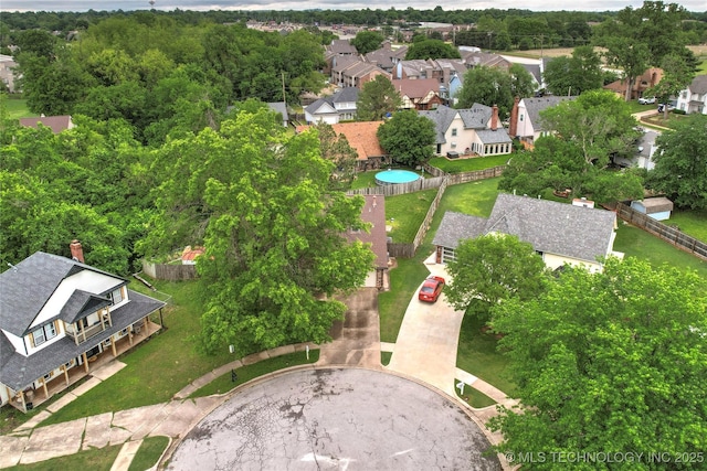 aerial view of residential area