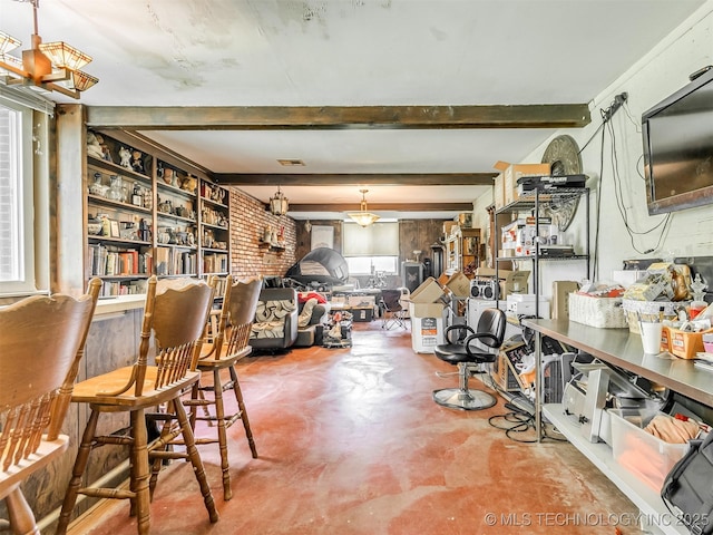 2831 S 24th St W, Muskogee, OK 74401 - interior space with concrete floors and beam ceiling