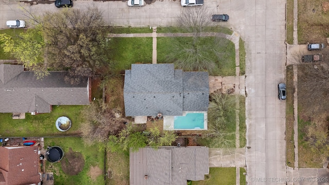 1901 W Indianola St, Broken Arrow, OK 74012 - aerial view of property and surrounding area featuring a pool